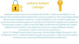 ankara balgat çilingir