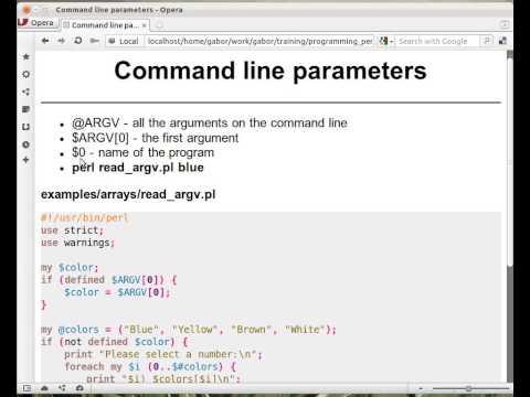 Beginner Perl Maven tutorial 4.11 - Command line parameters