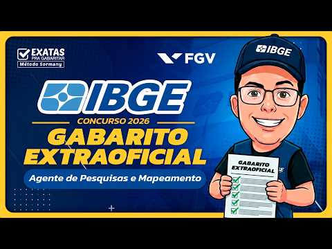 IBGE 2026: Gabarito Extraoficial (Agente de Pesquisas e Mapeamento) Raciocínio Lógico e Matemática