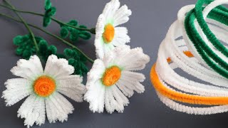 🌼איך להכין פרחים מניקוי מקטרות🌼קמומיל מחוט שניל