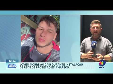 Jovem de 23 anos morre em acidente de trabalho no bairro Paraíso, em Chapecó