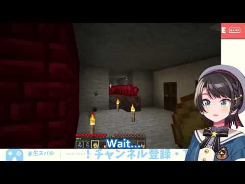 Subaru is Afraid of Automatic Doors in Minecraft