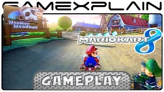 Mario Kart 8: Moo Moo Meadows Gameplay w/ Direct Audio (Retro Track)