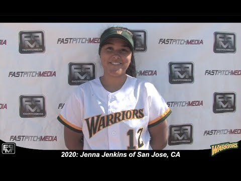 2020 Jenna Jenkins Power Hitting, First Base Softball Skills Video - West Bay Warriors