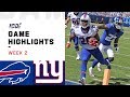 Bills vs. Giants Week 2 Highlights | NFL 2019