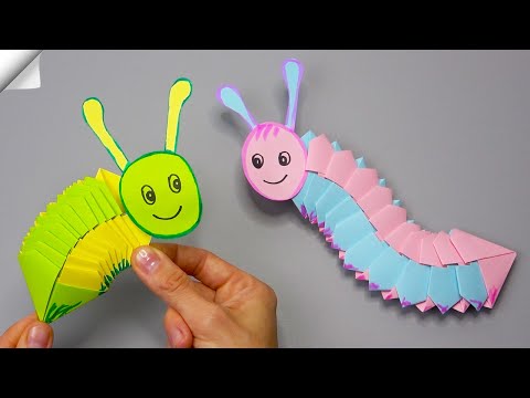 Moving paper caterpillar Origami moving toys
