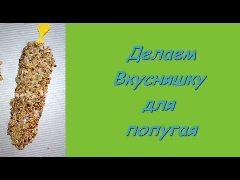 Делаем вкусняшку-лакомство попугаю. Гришенька кушает.