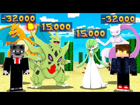 Tyranitar level 10.000 VS Mewtwo level -32.000 - MINECRAFT