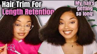 Hair Trim on Natual Blown Out Hair Routine #naturalhair #haircare #hairgrowth #haircut