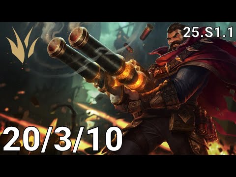 Graves Jungle vs Nocturne - EUW diamond  | Patch 25.S1.1