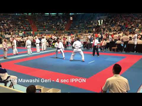 4 sec IPPON (UKR) - 13th SKIF World Championship 2019 - Ukraina vs Brasil - Karate - 4 sec IPPON