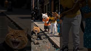 Four cats and one dog