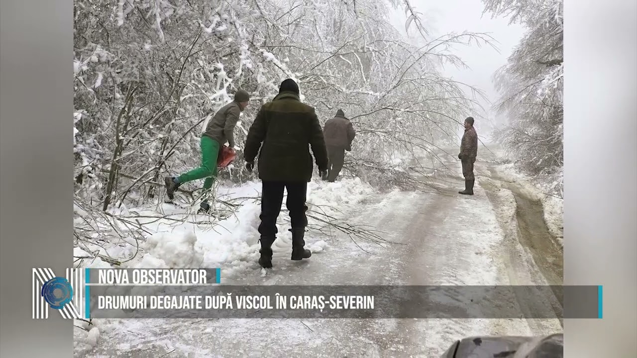 Drumuri degajate după viscol în Caraș-Severin