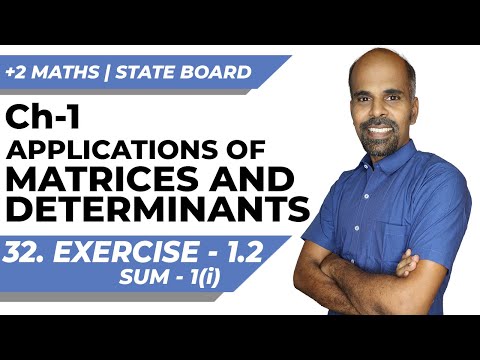 Class 12 | Ex - 1.2 | Q.No. 1(i) | Applications of Matrices & Determinants | State Board | ram maths