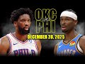 Oklahoma City Thunder Vs Philadelphia 76ers Full Game Highlights December 28 2025 NBA Season