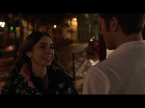 Emily in Paris / Kissing Scene — Emily and Gabriel (Lily Collins and Lucas Bravo)