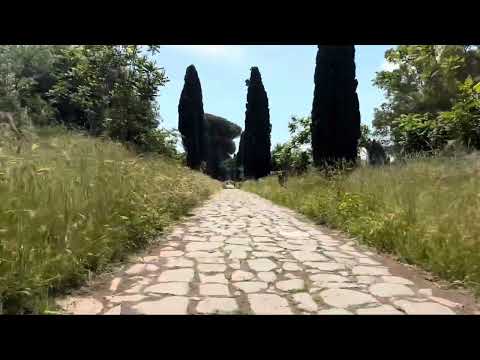 Bike ride from Rome along the ancient Appian Way to Lake Albano, 60fps 4k