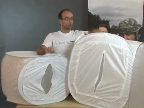 Hur viker man ihop ett ljustält?