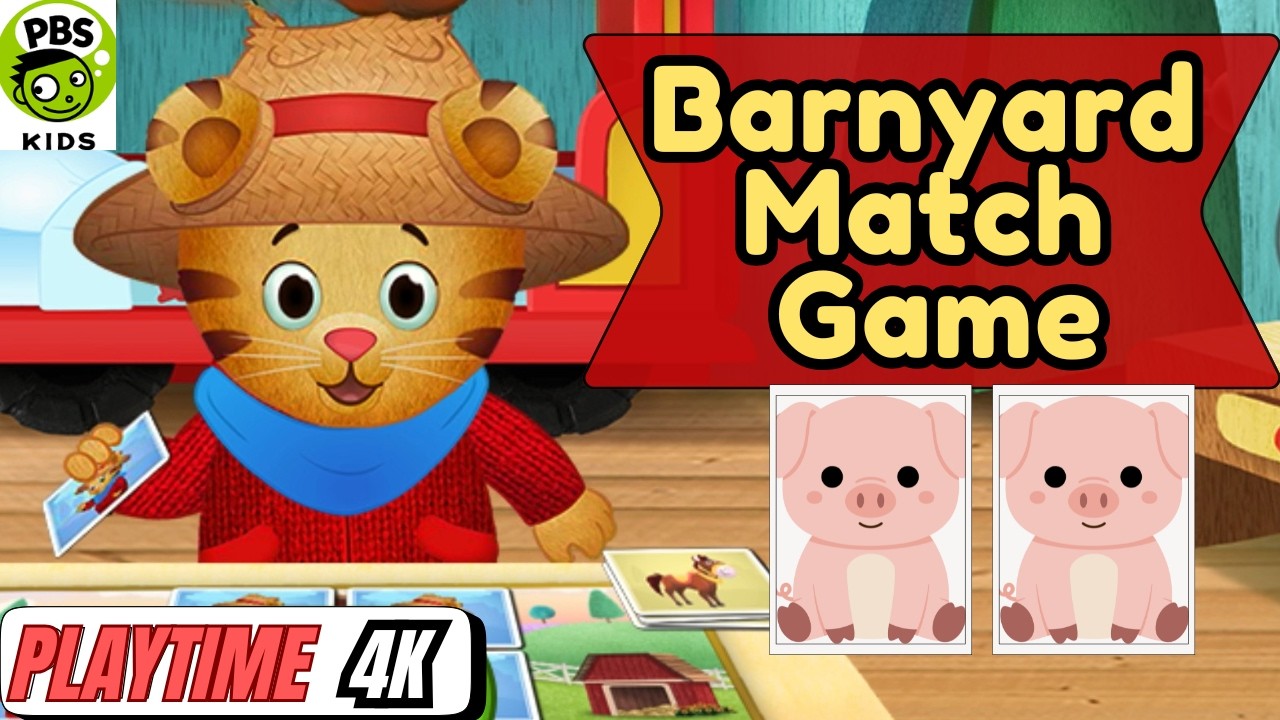 🐯 PBS Kids Daniel Tiger Barnyard Match Game | Farm Memory Match for Kids | PlayTime 4K ✨
