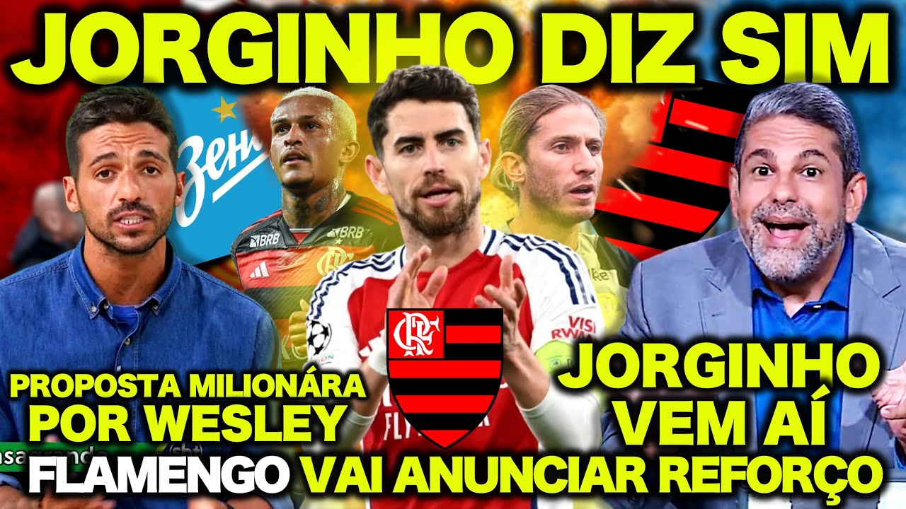 ANÚNCIO PREPARADO no FLAMENGO ! JORGINHO VEM AÍ ! TREINO PESADO de FILIPE LUIS no FLAMENGO ! WESLEY