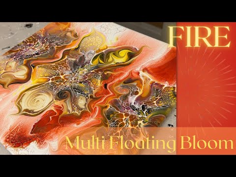 #247 Fire Dragon Multi Floating Blooms | Acrylic Pour Painting | Abstract | Fluid Painting