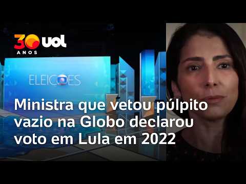 Ministra do TSE que barrou exibir púlpito vazio na Globo já declarou voto em Lula em 2022; vídeo