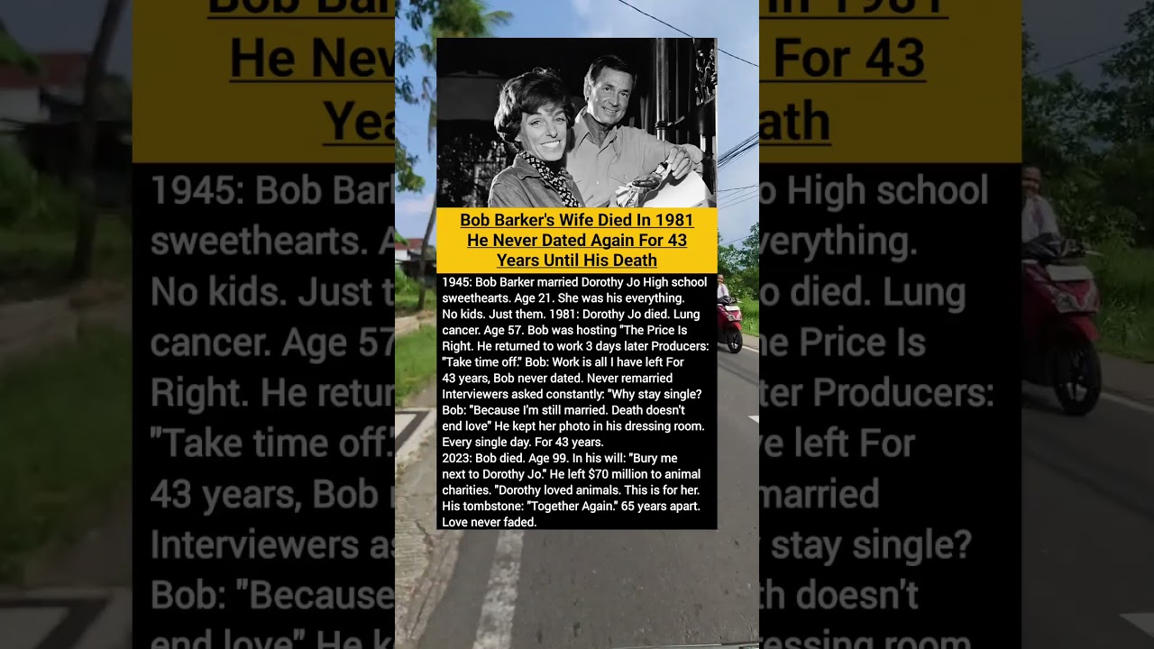 Bob Barker's Wife Died In 1981He Never Dated Again For 43 Years Until His Death, Dorothy Jo G.,!!