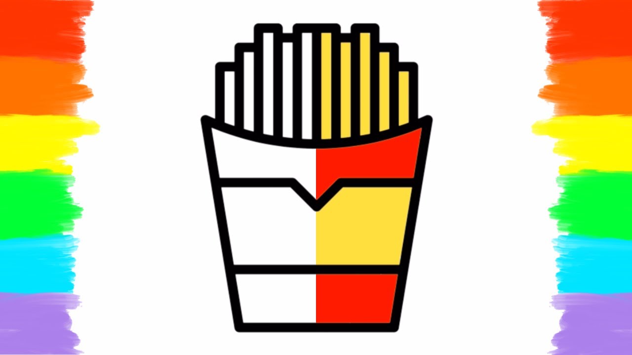 How to Draw and Color French Fries丨 Coloring Page 🎨🍟