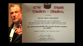 Silberne Ehrenmedaille der Stadt Baden-Baden für Marc Marshall