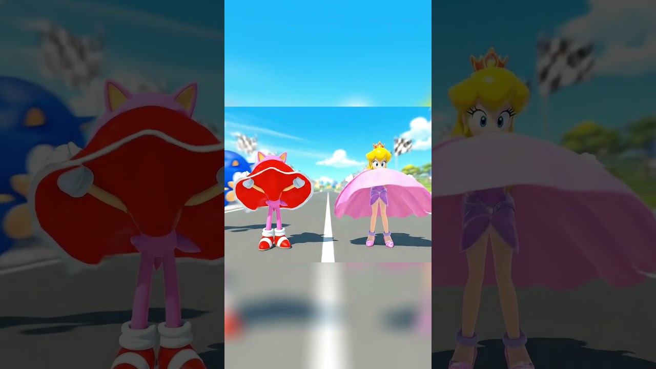 Amy rose and Peach - What's under that Dress? #mario #nintendo #sega #sonicthehedgehog #sonic
