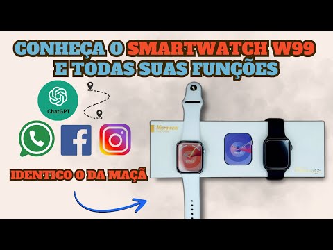 SmartWatch W99 com 1GB de Armazenamento Interno IDEAL para 2025 Atende Chamada, Rede Social, e mais