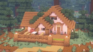 [Minecraft] How to Build a Cherry Blossom and Spruce Cottage / Tutorial