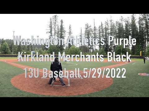 Washington Athletics Purple - Kirkland Merchants Black (5/29/2022) Baseball 13U
