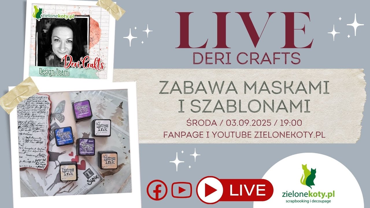 Zabawy z maskami i szablonami - po transmisji LIVE | DeriCrafts