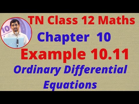 TN Class 12 Maths CHAPTER 10 Example 10.11 Ordinary Differential Equations