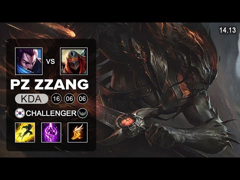 PzZZang vs ZED99 - Yasuo vs Zed Mid - KR Challenger - Patch 14 13 Season 14