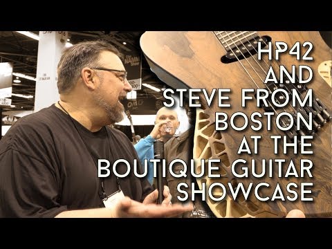 HP42 and Steve from Boston check out Boutique Guitars at NAMM 2018