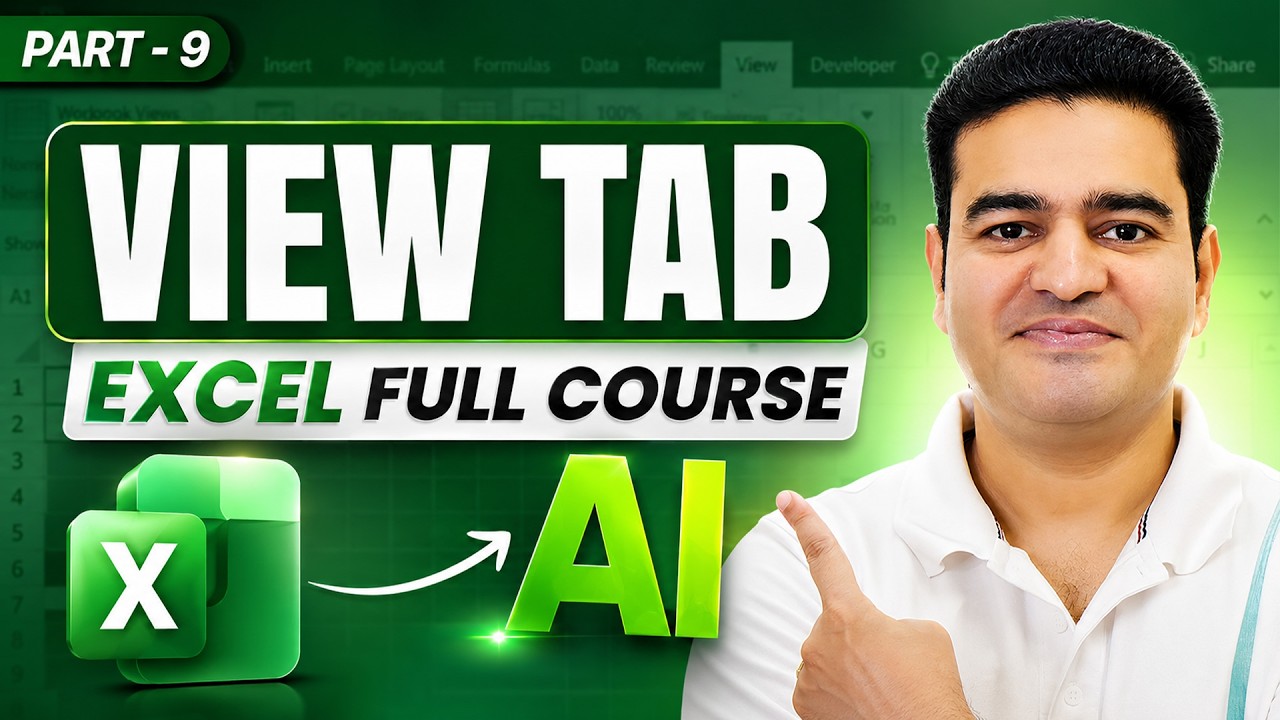How To Use View Tab in MS Excel | Microsoft Excel Full Course with AI in Hindi | #msexcelcourse