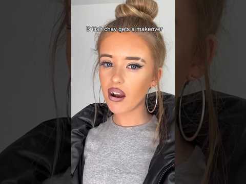 British chav gets  makeover part 2 #british #makeup #britishmakeup #viral #trending #glowup #catfish