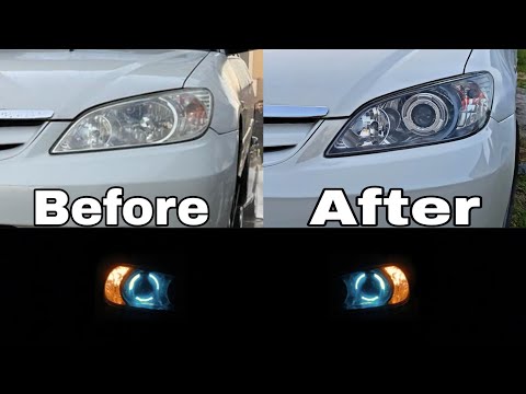 Ufff ye ankhein 😍😍| Headlights Modification of Honda civic 2005 | vlog 15