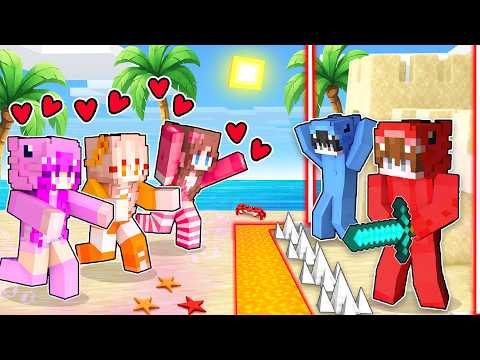 LOVE CURSE vs DESERT ISLAND in Minecraft!