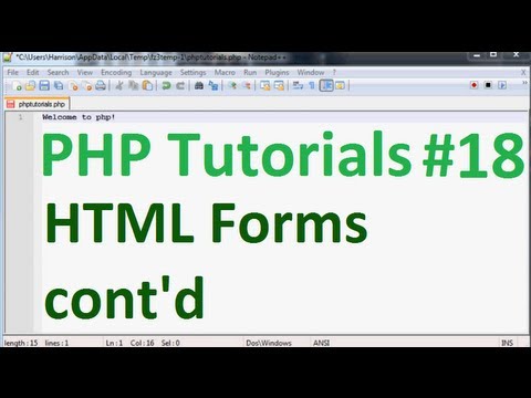 Basic PHP Tutorial 18 HTML Entities and forms cont d