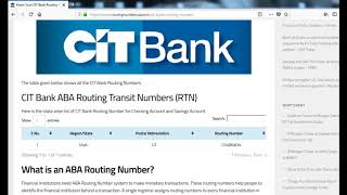 How To Find CIT Bank Routing Number?
