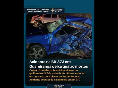 Acidente na BR-373 em Guamiranga deixa quatro mortos