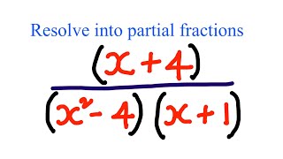 Algebra - Partial fractions : Example of non repeated linear fractions          4 June 2025