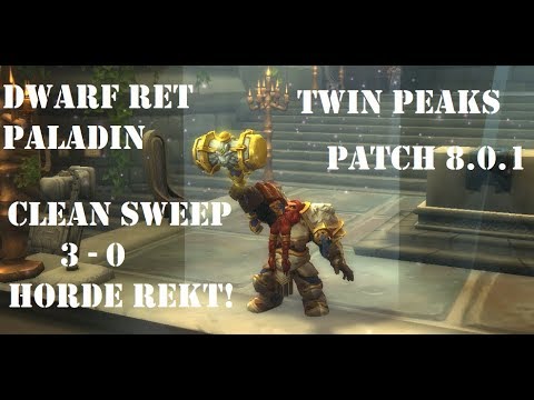 Dwarf Ret Paladin PVP BG 8.0.1 - Clean Sweep 3:0. Horde Rekt! GG!