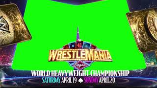 Wrestlemania 41 World Heavyweight Championship (both cards) green screen