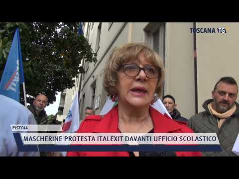 2022-05-06 PISTOIA - MASCHERINE PROTESTA ITALEXIT DAVANTI UFFICIO SCOLASTICO