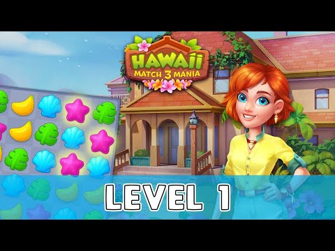 Hawaii Match-3 Mania Level 1 (No Boosters)