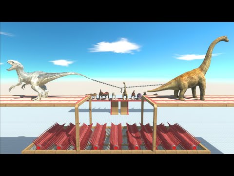 Carnivore Dinosaurs and Herbivore Dinosaurs Battle in Tug of war - Animal Revolt Battle Simulator
